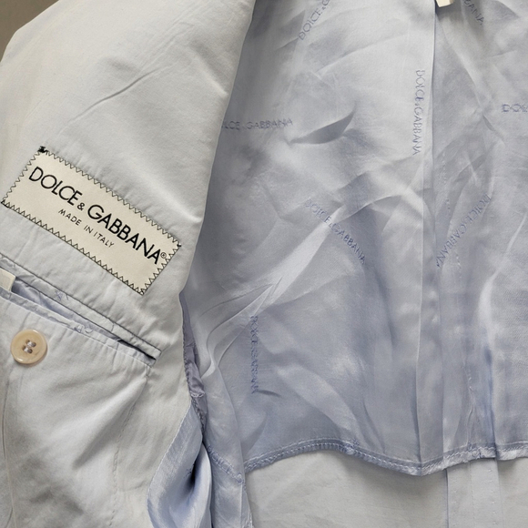 Dolce & Gabbana Powder Blue 3-Button Side Vent Men's Blazer Side Size 48R (38US) - Picture 14 of 16